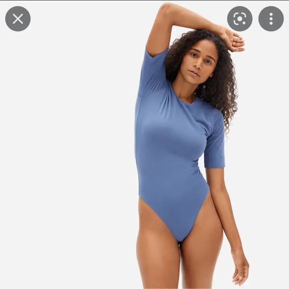 Everlane Tops - Everlane The Short-Sleeve Crew Neck Bodysuit Blue size XS NWT